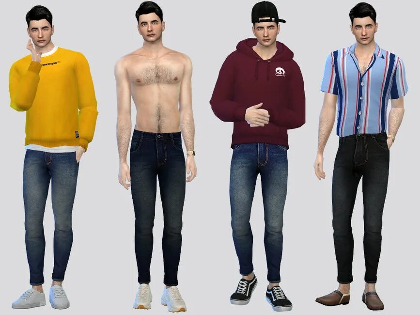 Симс 4 мужская сборка. SIMS 4 Грег. Симс 4 Jeans male. MCLAYNESIMS симс 4 джинсы. Джинсы клеш симс 4.