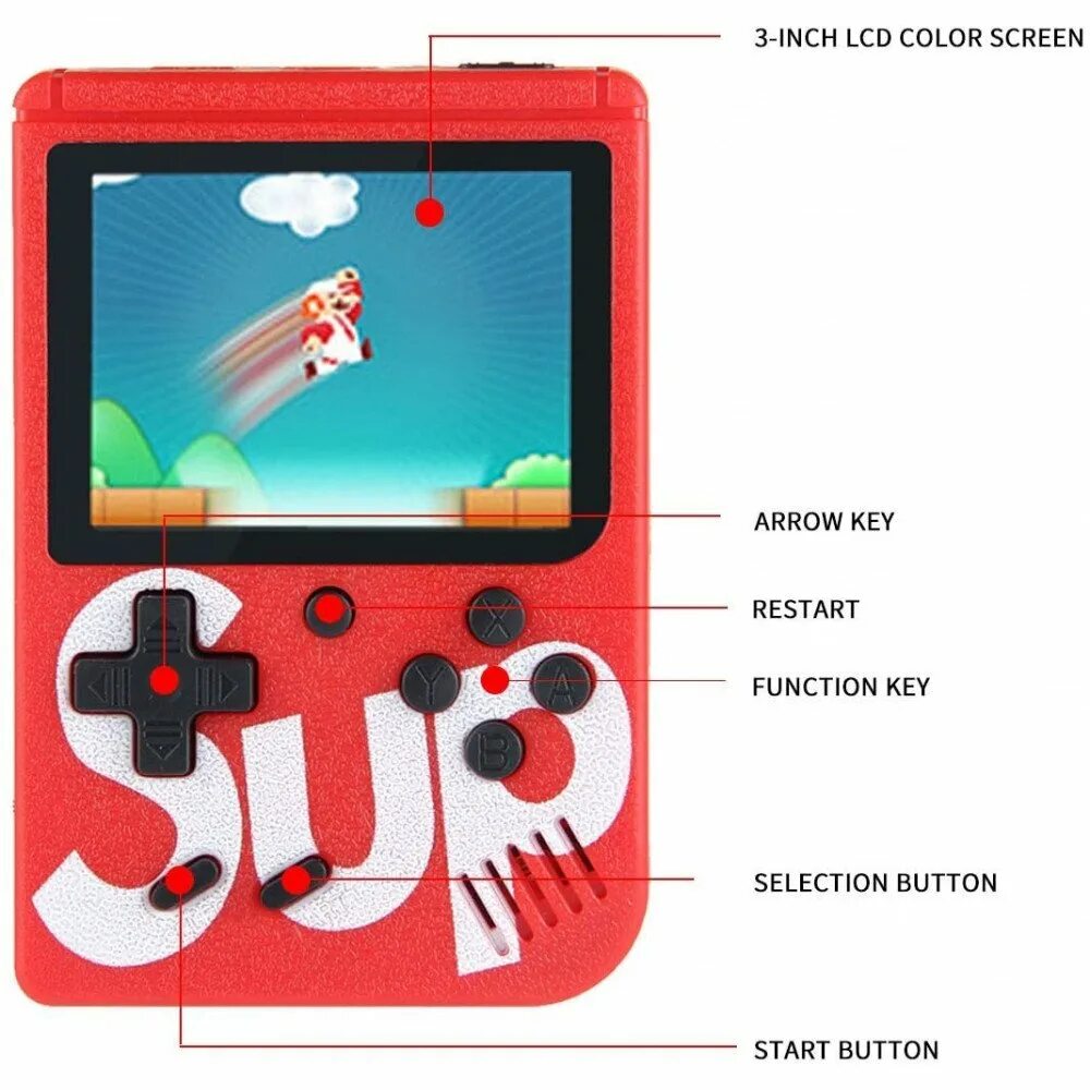 Портативная игровая консоль sup. Sup game Box 400 in 1. Игровая приставка для двух игроков карманная с мини-играми. Sup приставка.