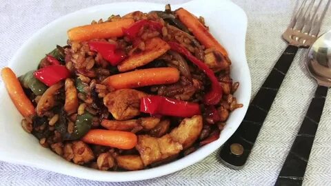 Соевое мясо с овощами