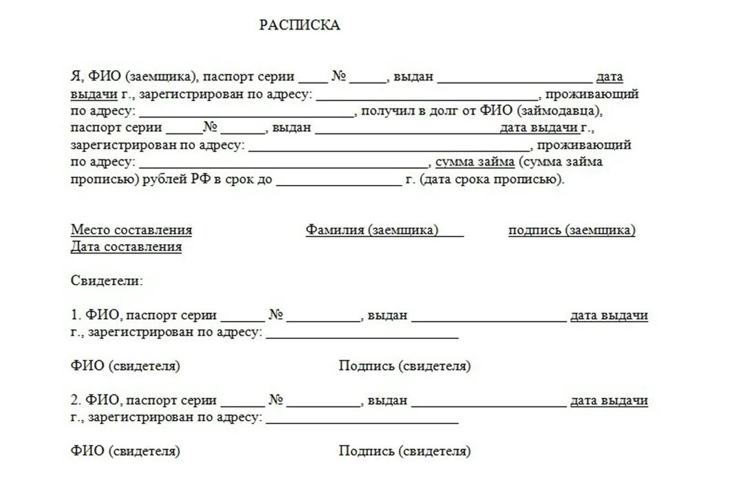 Договор возмещения денежных средств