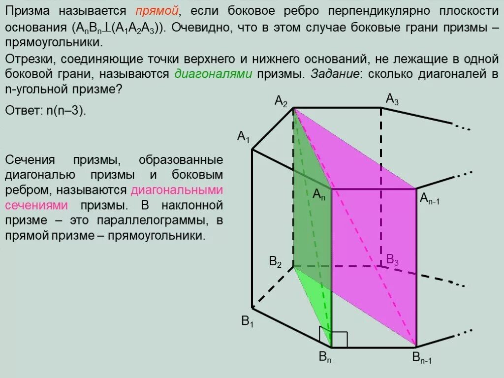 Сколько боковых граней имеет призма. Призма боковое ребро которой перпендикулярно одному основанию. Призма основания боковые грани боковые ребра. Треугольная Призма основания боковые ребра боковые грани. Диагональю Призмы называется.