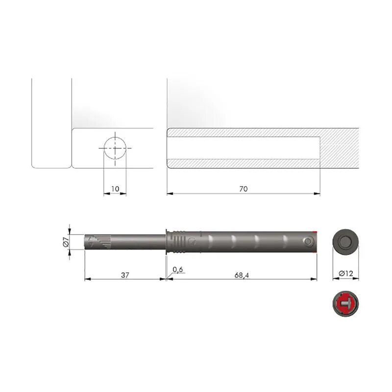 K push tech 37. K-push tech толкатель врезной ход тол 37мм серый демпфер. толкатель k-push tech. k-push tech усиленный толкатель накладной 37 мм с демпфером. k-push tech держатель толкателя 37 мм для накладного монтажа, серый 57025020ij.