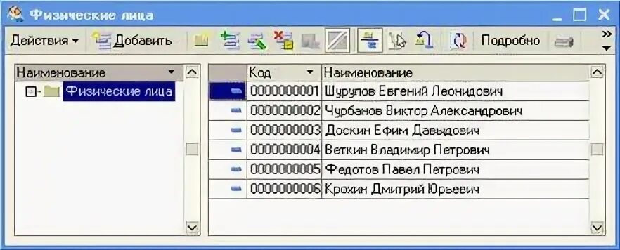 Справочник лица