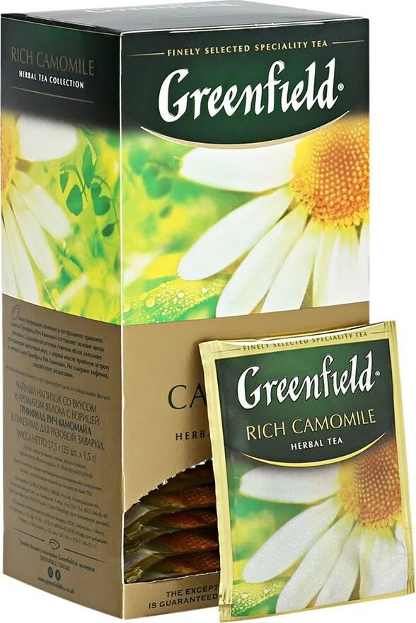 Чай гринфилд ромашка. Greenfield Rich Camomile 25 пак. Чай Гринфилд 25 пак. Камомайл Рич 1*10 Ромашка. Чай Гринфилд Рич Камомайл 25пак. Гринфилд Rich Camomile.