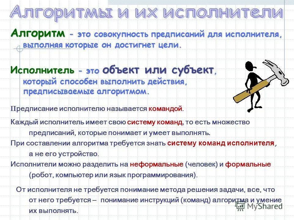 От исполнителя алгоритмов не требуется. От исполнителя алгоритмов не требуется. Исполнитель алгоритма. Среда исполнителя алгоритма. Алгоритмические навыки.