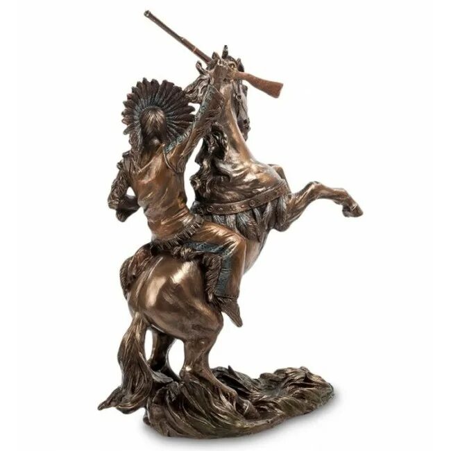 WS-724 статуэтка "индеец". Херн статуэтка. Veronese бронзовые статуэтки. Коллекционная статуэтка Veronese на лошади75780a4.