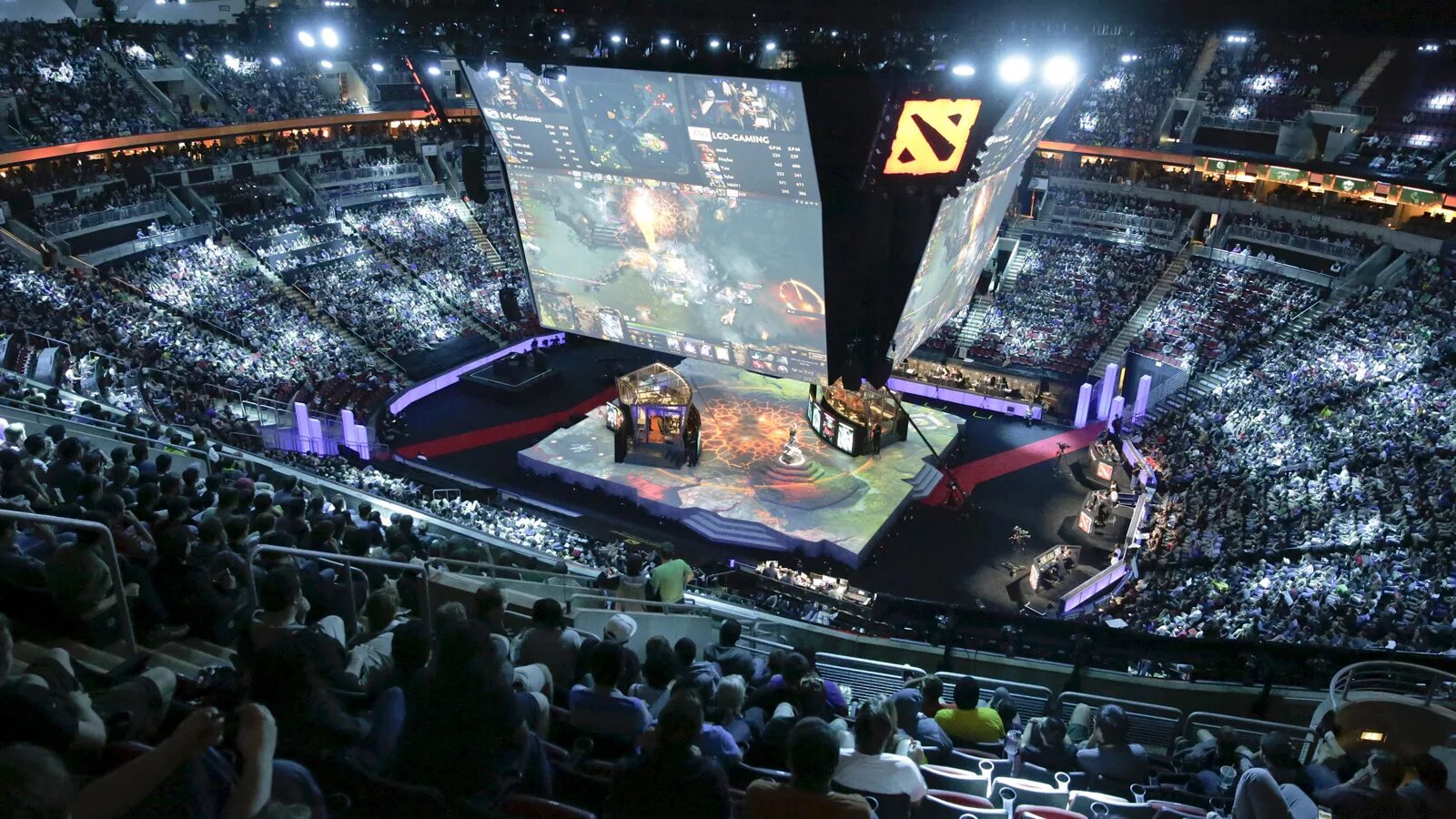 Gaming stadium. Сиэтл Арена дота 2. Арена для турниров по доте 2. Сиэтл Кибер Арена. Dota 2 киберспорт.