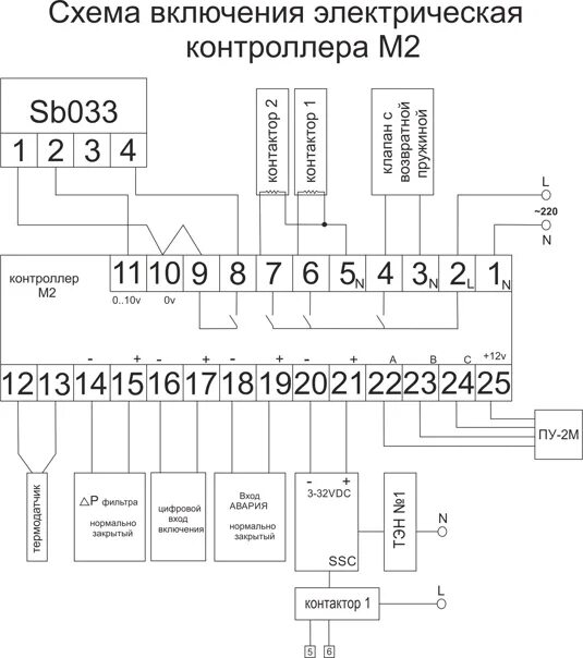 подключение контроллера М2 и регулятора скорости SB033. Фотография из альбома Ос