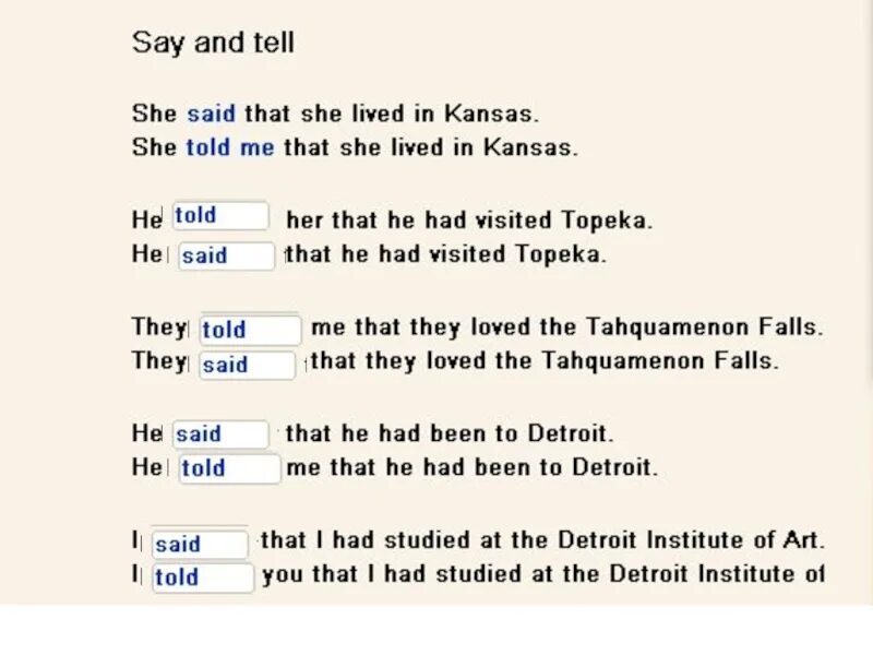 Choose say said or tell told. Say или tell в косвенной речи. Глаголы say и tell в косвенной речи. Say tell в косвенной речи в английском языке. Say tell разница в косвенной речи.