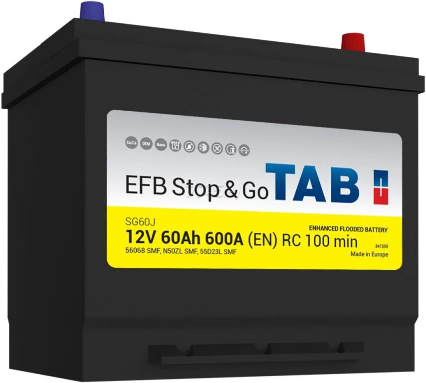 Аккумулятор автомобильный 600. Аккумуляторная батарея Tab EFB stop&go 6ст. Автомобильный аккумулятор Tab EFB stop & go Asia sg60jx. Аккумулятор автомобильный Tab AGM stop&go Asia 75 а/ч. Аккумулятор 6ст-65 Tab EFB stop& go.