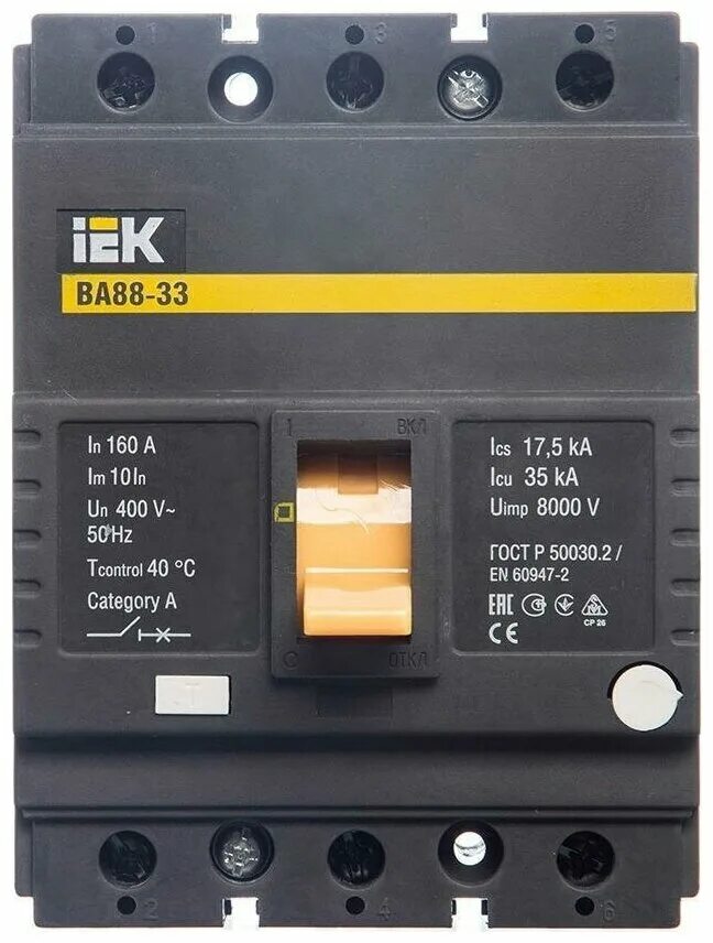 Автоматический выключатель IEK ва88-33 3p 160а 35ка. IEK ba88-32. Автоматический выключатель IEK ba 88 33. Автомат ИЭК 160а трехфазный. Автоматический выключатель ва88 160а