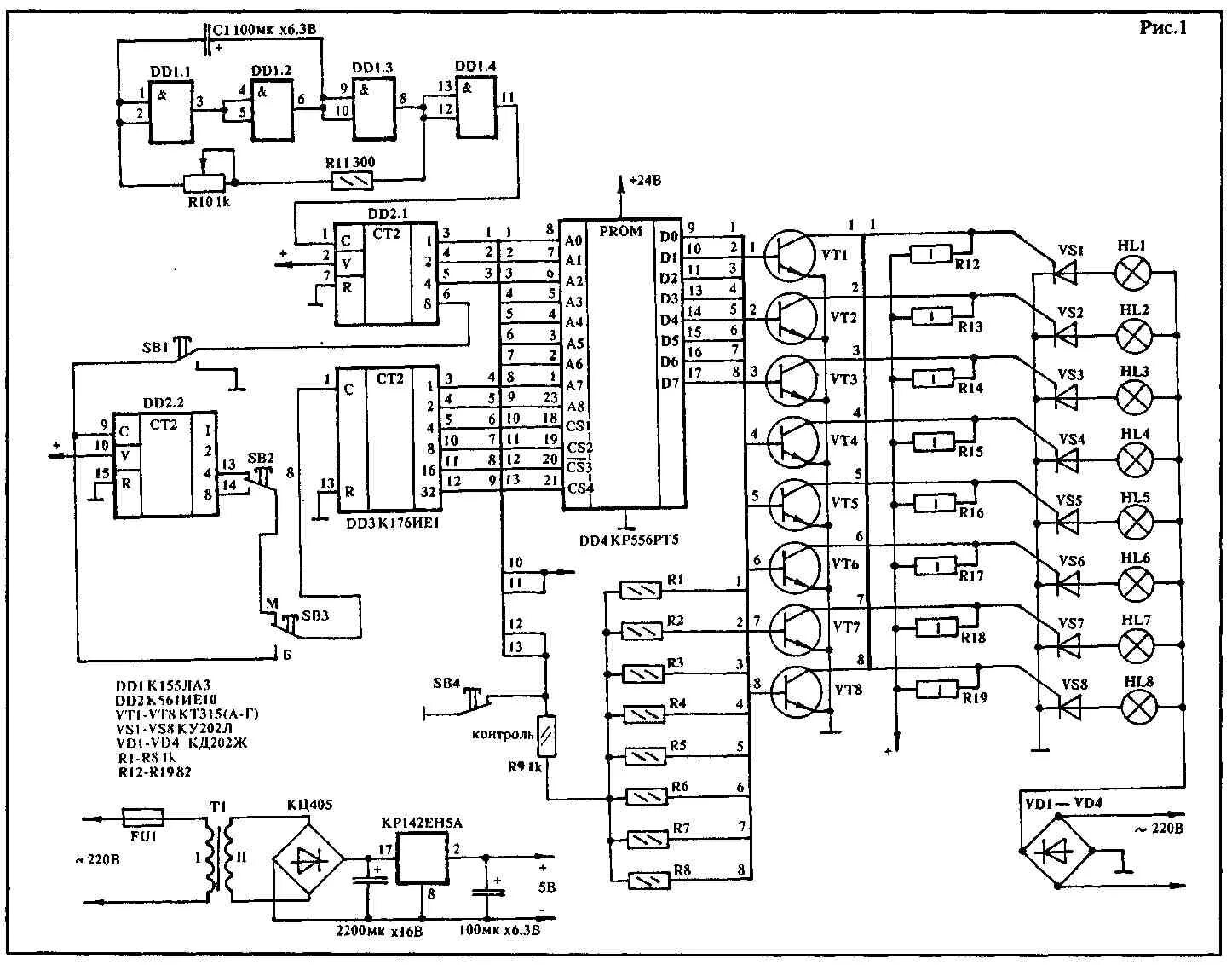 Автомат световых эффектов на 155 тм2. Автомат световых эффектов на 155 микросхемах схема. Автомат световых эффектов на ППЗУ схема на к556рт15. Автомат световых эффектов на ППЗУ схема.
