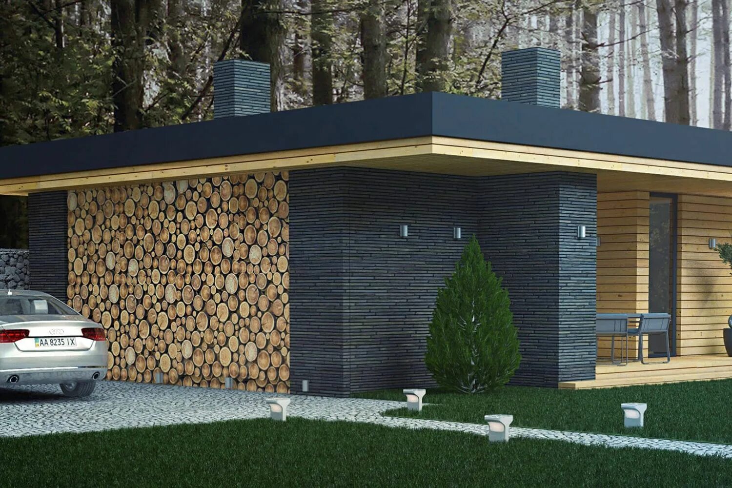 Баня в современном стиле проект domvpole ru Design Evolution " BATH-HOUSE Дизайн интерьера, Экстерьер, Дизайн