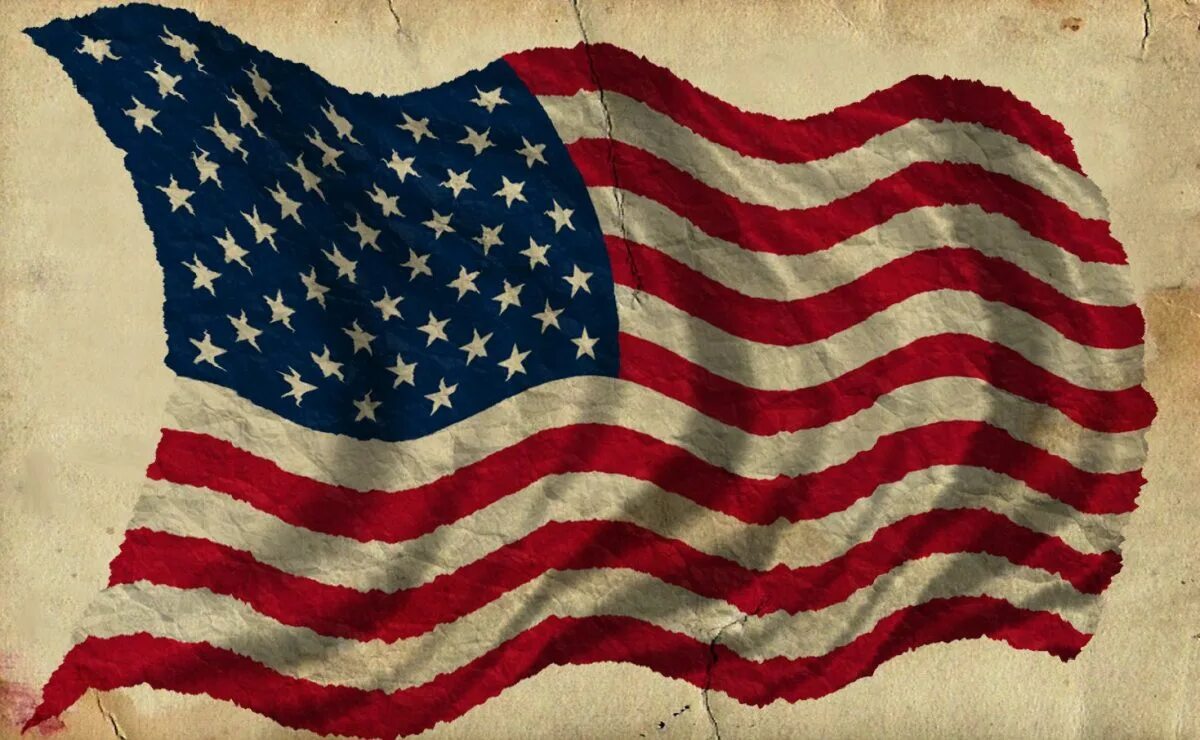 The us flag is on