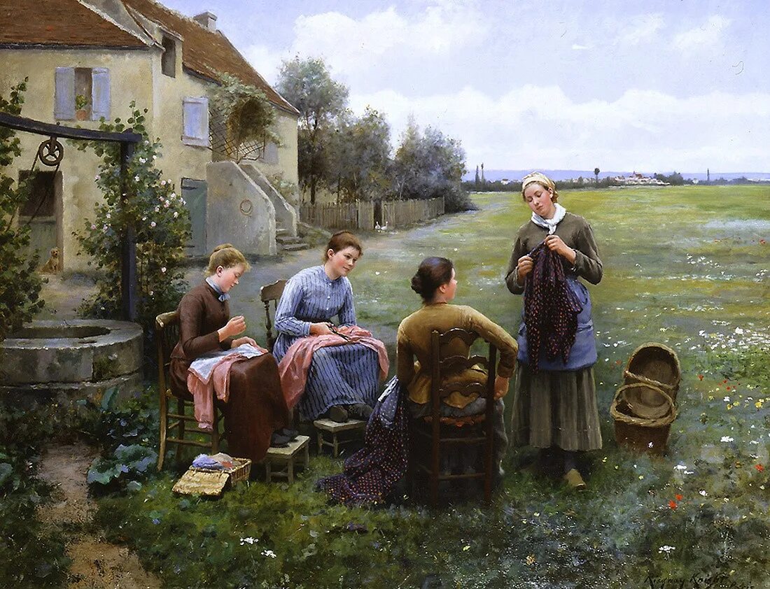 Реализм 18 век. Daniel Ridgway Knight (1839-1924) картины. Даниэль Риджуэй Найт художник. Daniel Ridgway Knight картины. Daniel Ridgway Knight картины садовница.