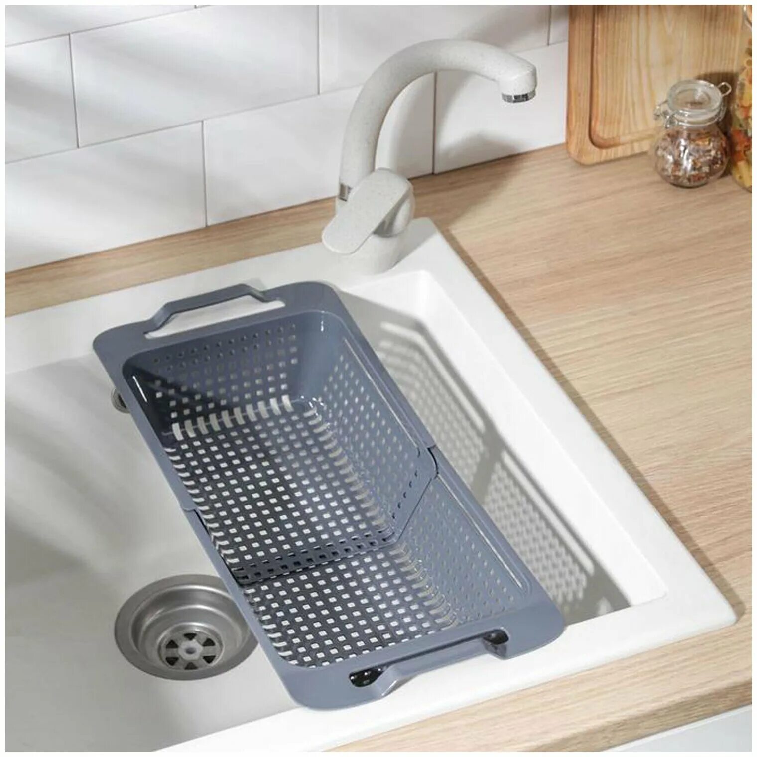 мойка-сушка раздвижная 295х195х90мм. сушилка решетка для посуды на раковину. 5*7. 5 см вио. мытье сушка.