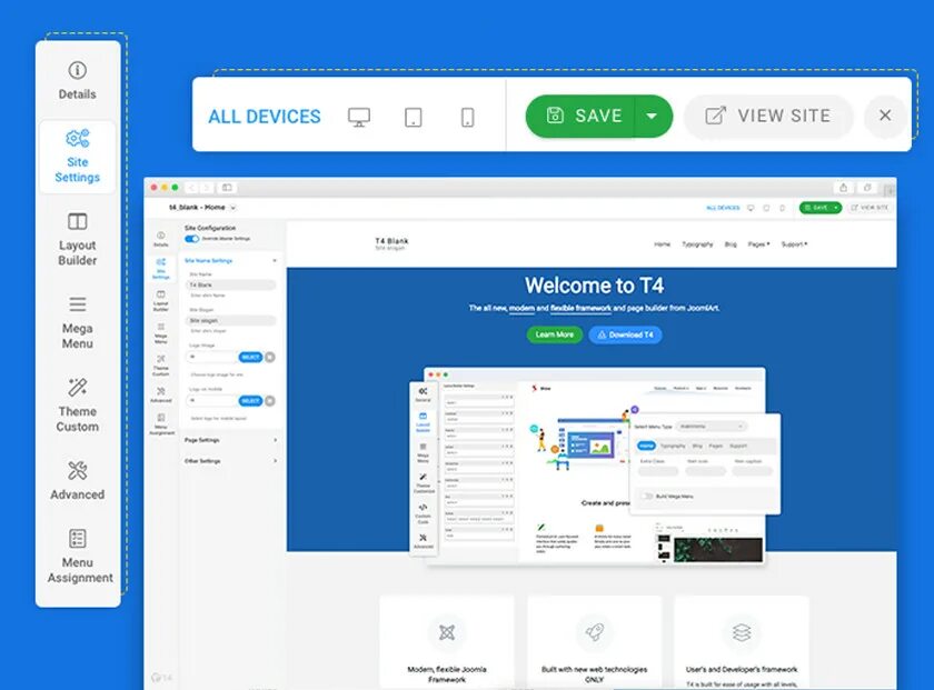 T framework. Админ панель. t4 framework. admin-панель joomla. фреймворк joomla.