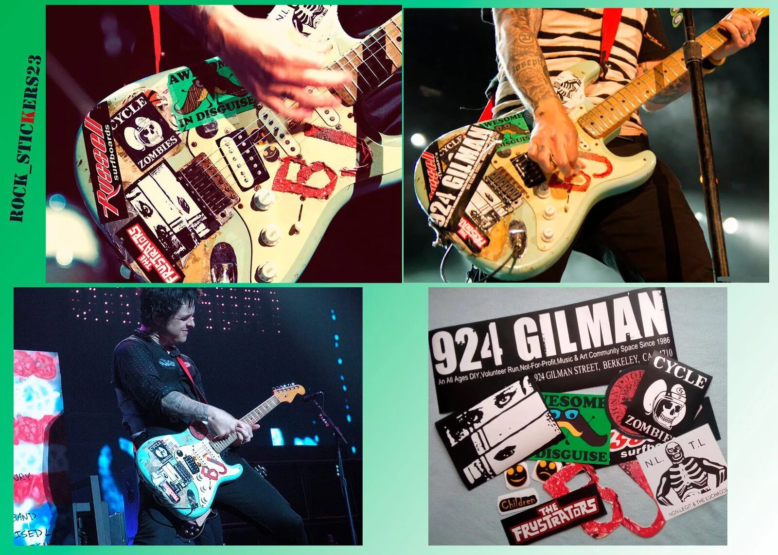 Гитара блюз Билли Джо. Гитара Blue Green Day Билли Джо. Рок наклейки на гитару. Наклейки на гитару паннк. Sticks of rock