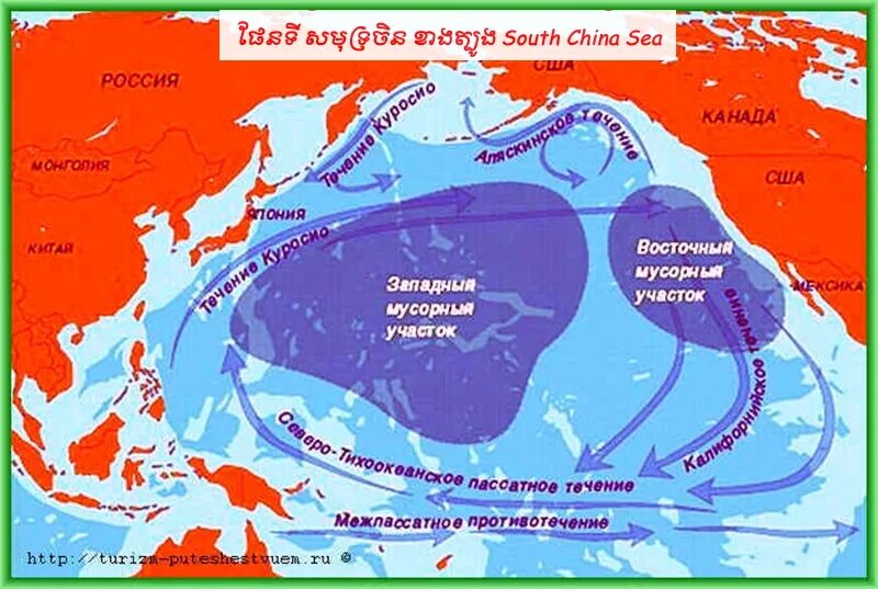 Мусорный континент расположен в океане