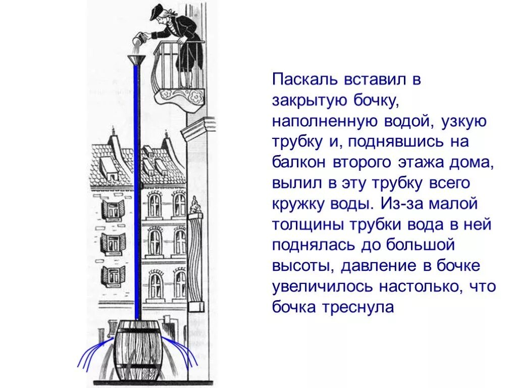 Гидростатический парадокс опыт паскаля. Опыты с трубкой торричелли паскаль. Эксперимент паскаля 1648г гора. Опыт паскаля с бочкой рисунок. Опыт паскаля с трубкой.