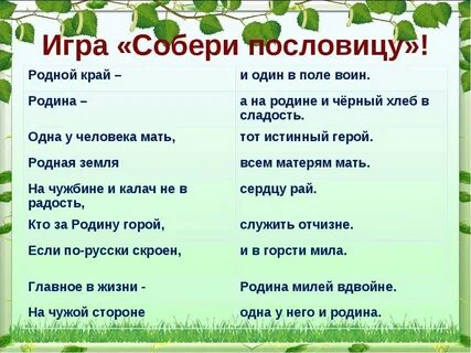 Пословицы про родной край