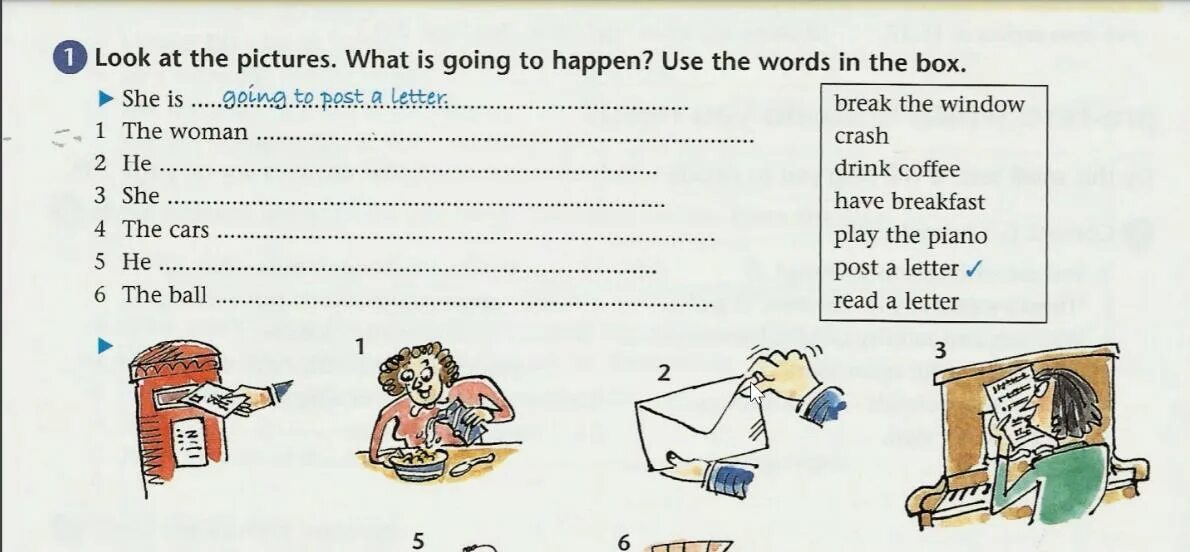 What s your happen. What is in the Box. What is going to happen. What is going to happen pictures. Look at the pictures. What is going to happen? Use the Words in the Box.