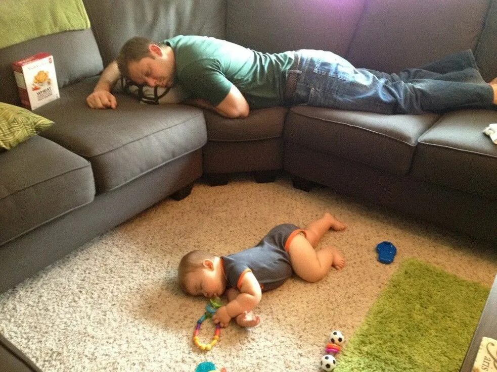 Сын устает. Детям о папе. Приколы с детьми. Спящие малыши.