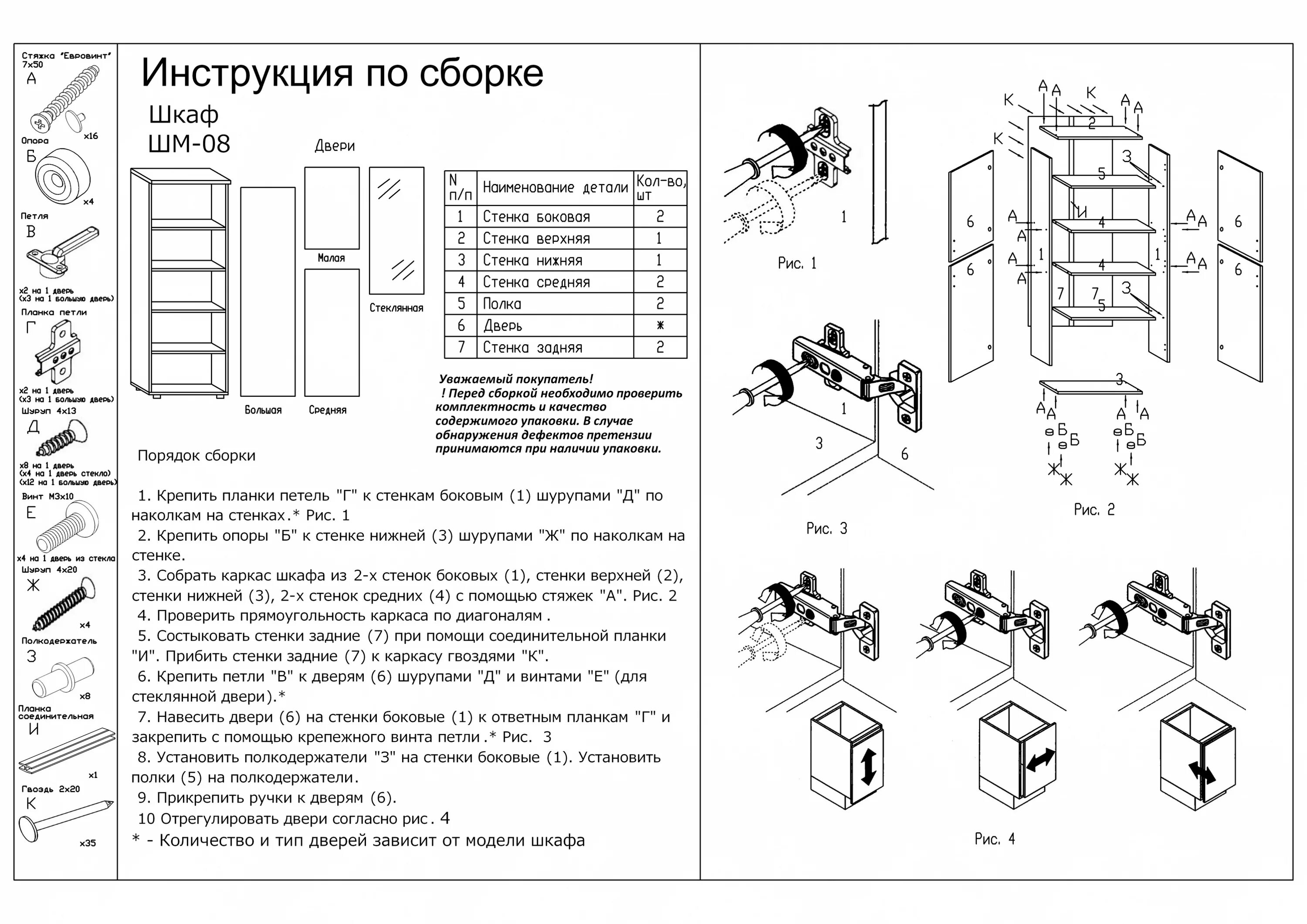 Схема сборки шкаф дятьково