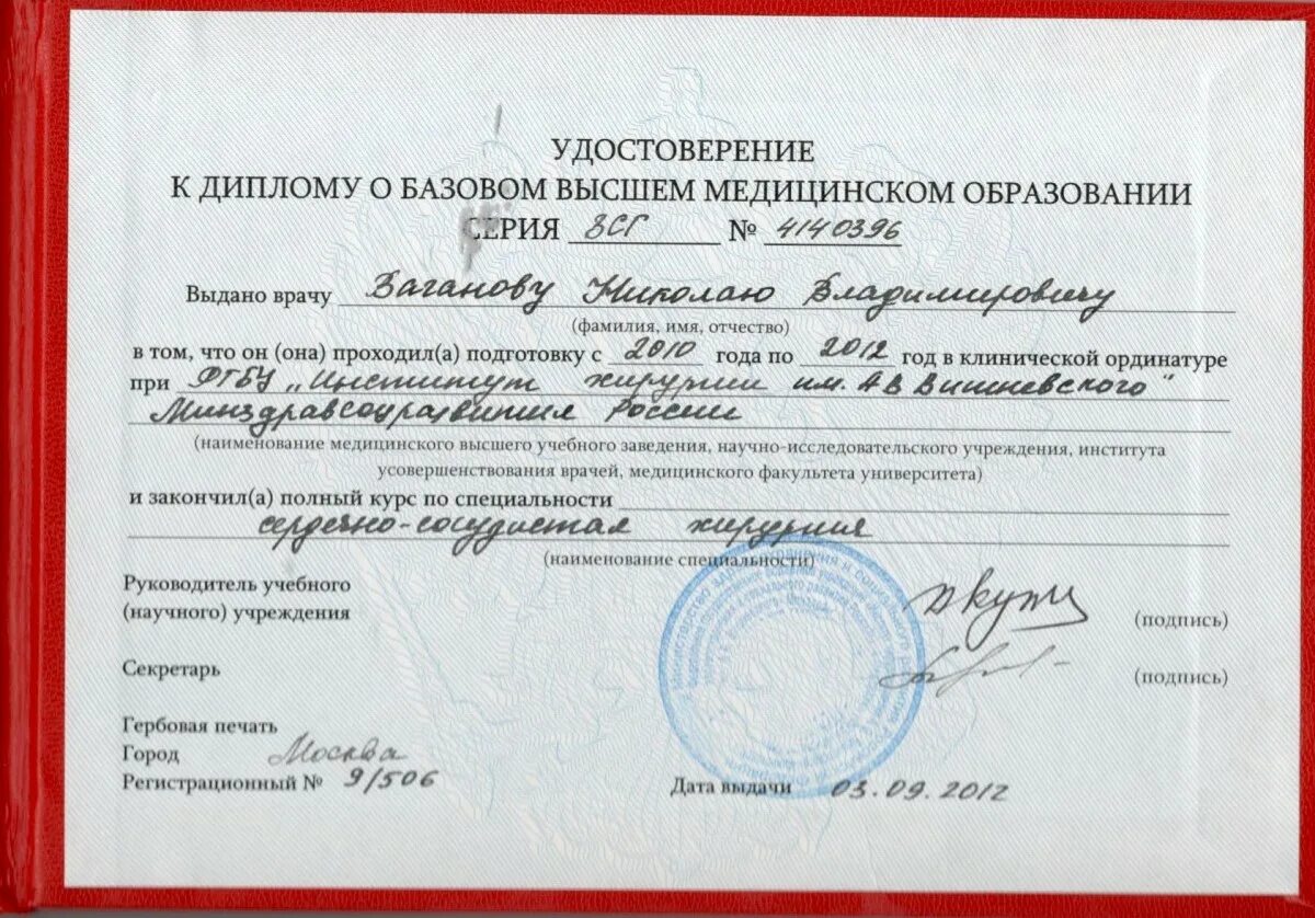 Бурденко документы. Бурденко документы
