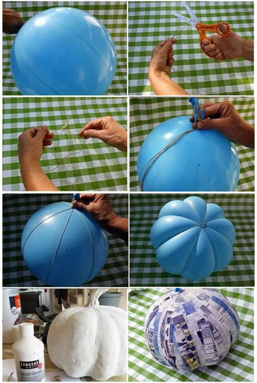 Шар изготовленный из материала плотностью. Воздушный шар из подручных материалов. Тыква из шарика папье-маше. Воздушный шар своими руками поделка. Тыква из подручных материалов.