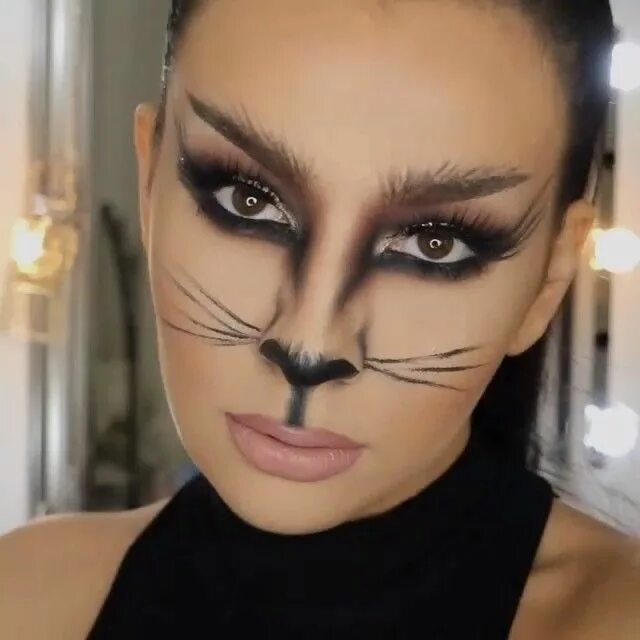 Halloween Cat Makeup Tutorial Cat makeup tutorial, Cat halloween makeup, Cat mak