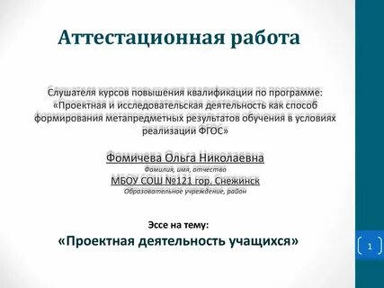 Эссе деятельность