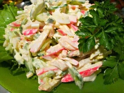 Крабовое мясо с огурцом