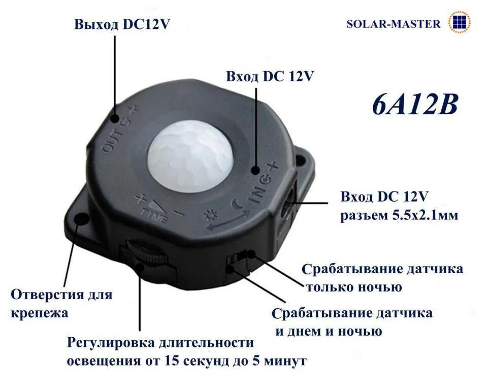 Датчик движения инфракрасный 12 вольт. Датчик освещенности ip64. Датчик движения 12 вольт для сигнализации. ИК датчик включения света для 12в.