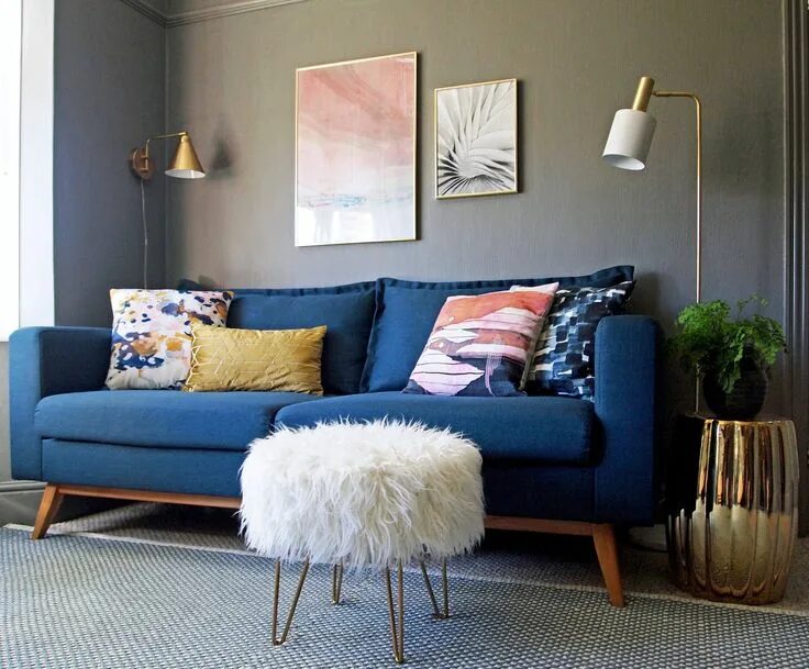En Trend Yazlık Duvar Renkleri Blue living room, Blue sofa living, Blue decor