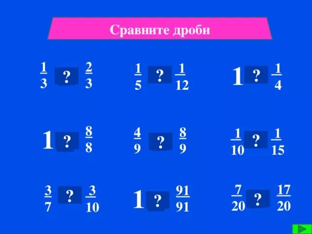 Сравнить 3 4 и 5 8