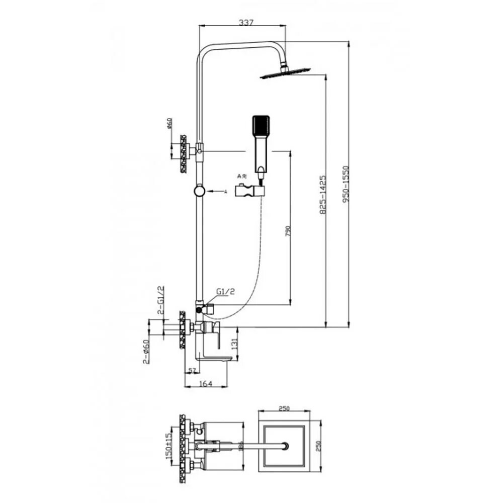 Душевая стойка BELBAGNO Romano VSCM-CRM. Душевая стойка BELBAGNO Romano ROM-VSCM-CRM. Душевая система BELBAGNO Romano с смесителем, хром (Romano-VSCM-CRM). CRM душевая стойка BELBAGNO Romano VSCM-CRM.