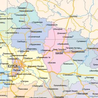Где на карте находится курск от украины