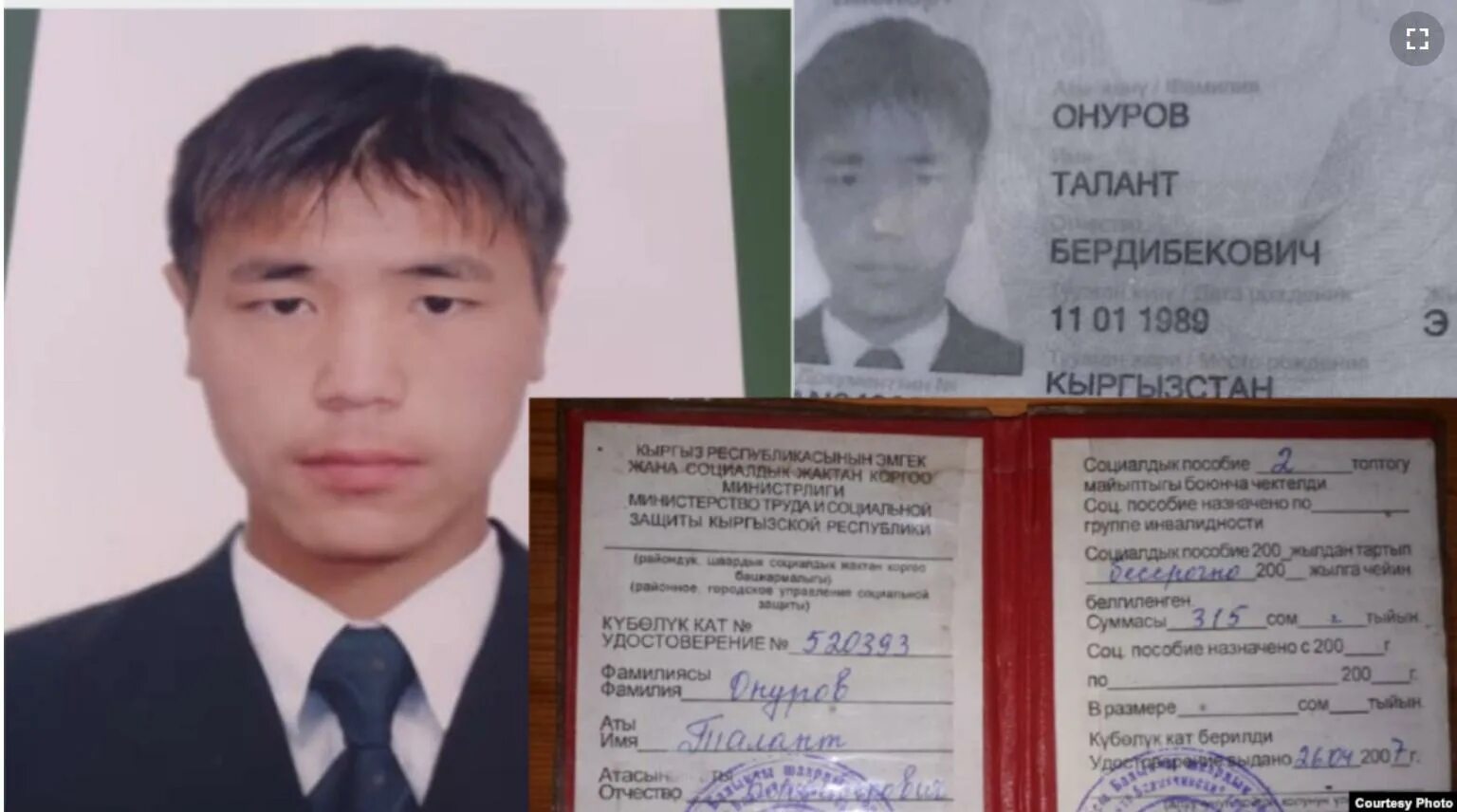 Талант Онуров. Гражданин Кыргызстана. ФИО киргизов.