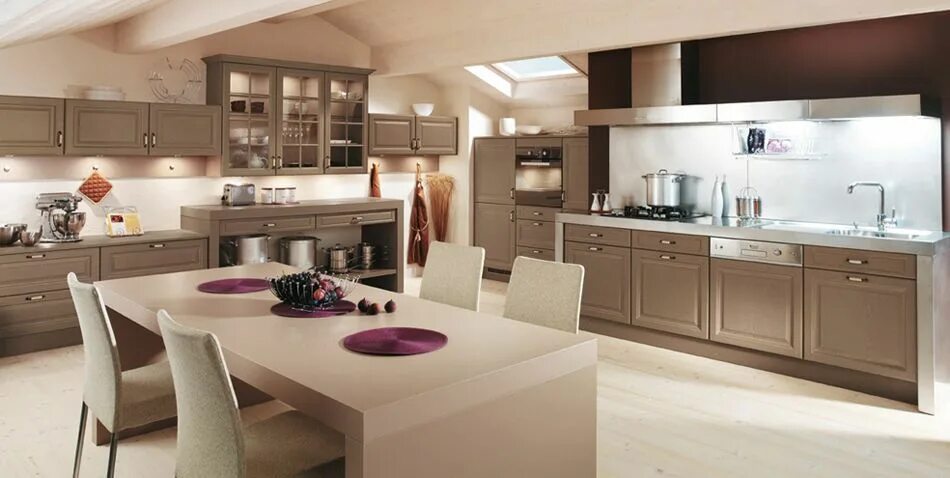 Сочетание цвета капучино с серым gray kitchens Inspiration cuisine grise, Cuisine grise et bois, Aménagement de l