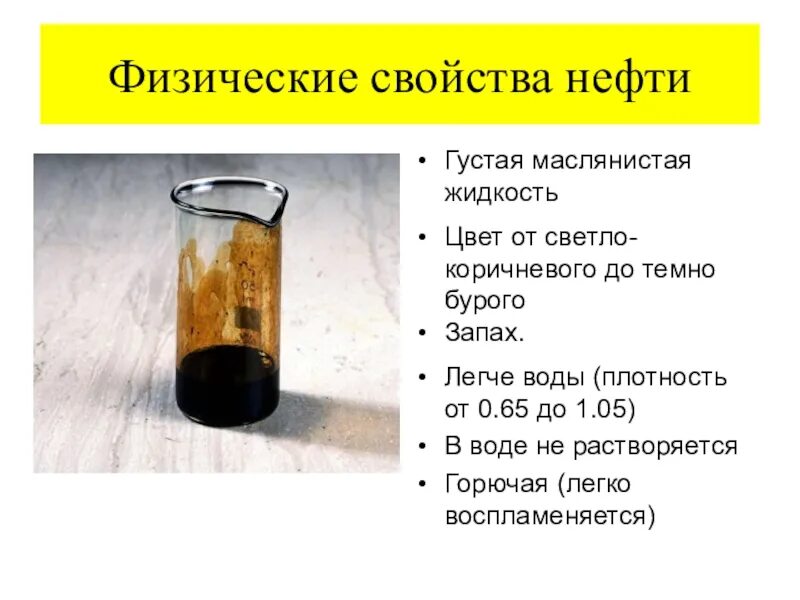 Физические свойства нефти. Маслянистая жидкость. Нефть — тёмная маслянистая жидкость. Основные свойства нефти. Нефть химия презентация