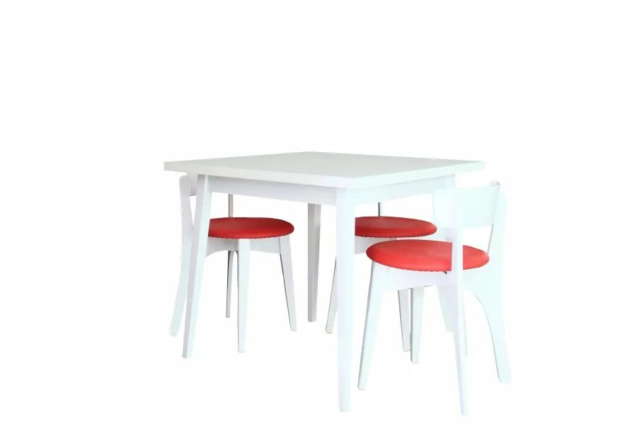 Сити стол и стулья. Стол раскладной Dakota 120-160, белый/черный. Квадратный стол со стульями на кухню. Комплект Сити стол+4 стула. Обеденные группы эмаль.