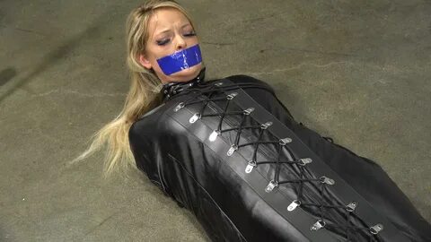 Bella Ink Bound And Gagged In Mummification Leather Sleepsack Bondage (1) .