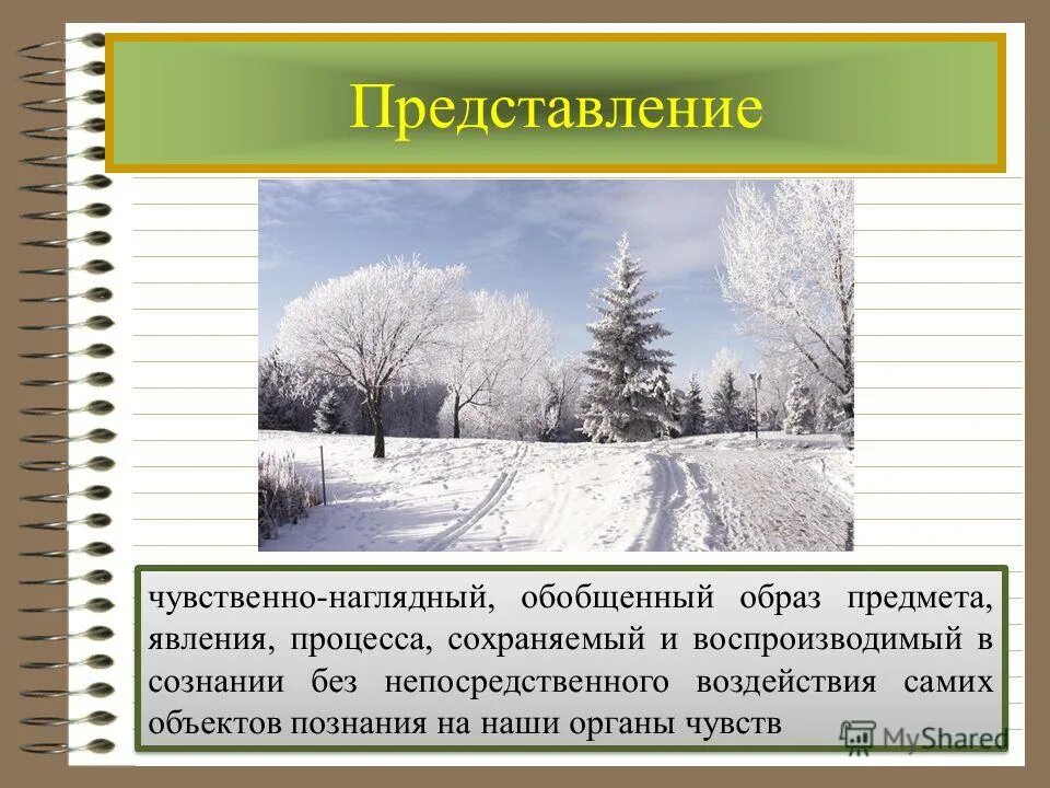 Презентация тема познание. Представление обобщенный чувственно-наглядный образ.