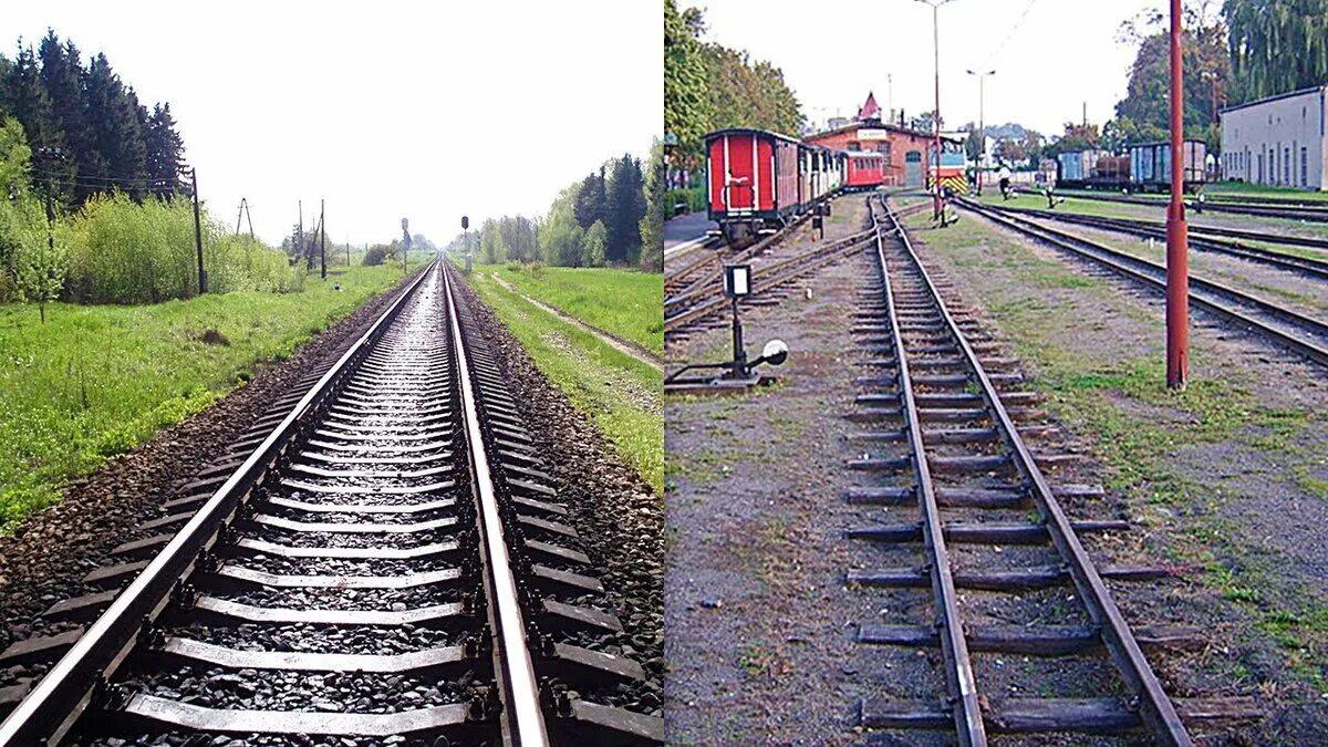 Колея железной дороги в европе