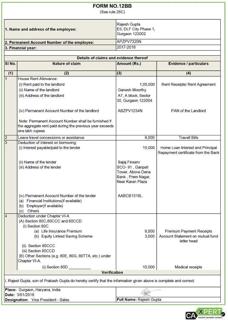 Образец заполнения particulars of the parents.