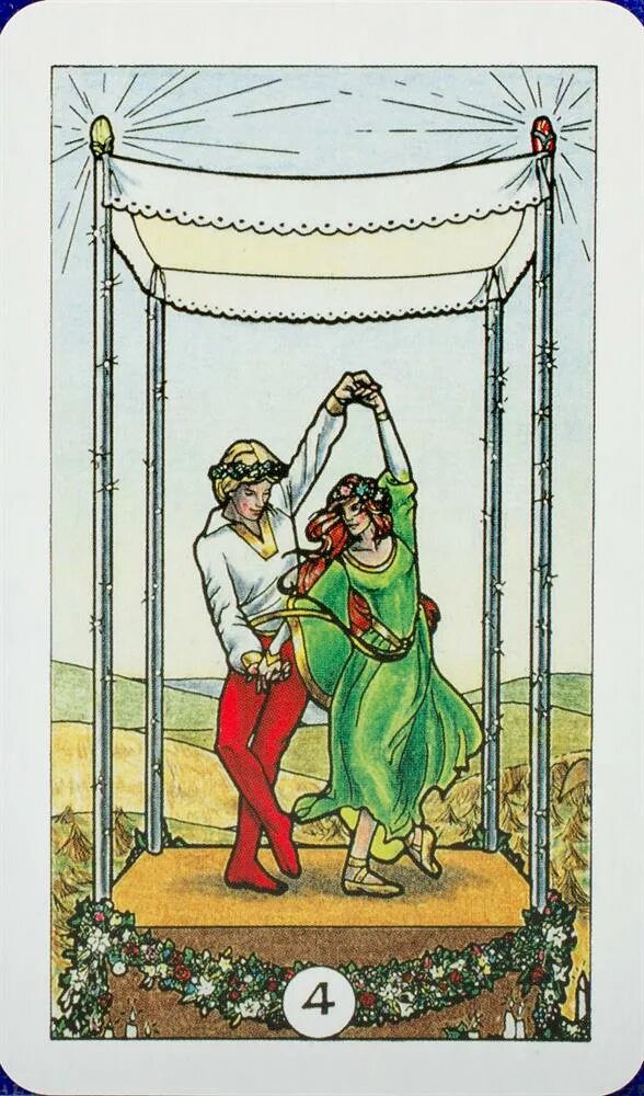 4 жезлов значение в любви. Robin wood tarot галерея. таро райдера уэйта четверка жезлов. аркан 4 жезлов таро. четверка жезлов таро уэйта.