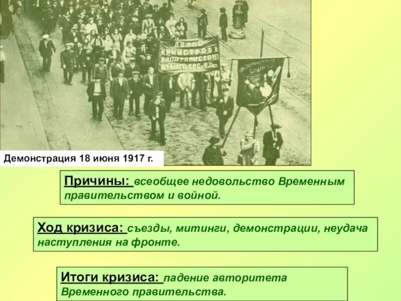 Что вызвало недовольство людей властью. Недовольство временным правительством 1917. Недовольство временным правительством причины. Демонстрация 18 июня 1917. Причины недовольства временным правительством 1917.