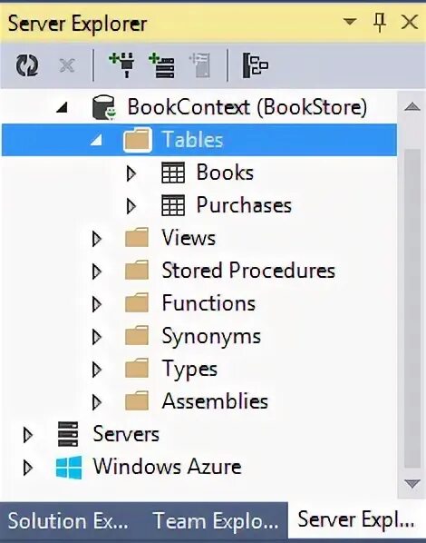 Server explorer. Server explorer