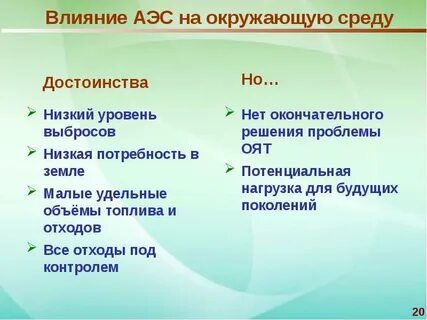 Воздействие аэс